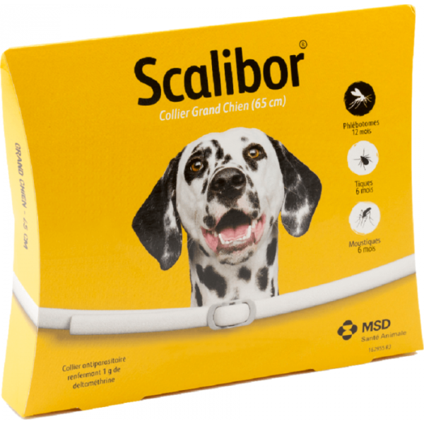 SCALIBOR COLLIER ANTIPARASITAIRE GRAND CHIEN 65 CM 1