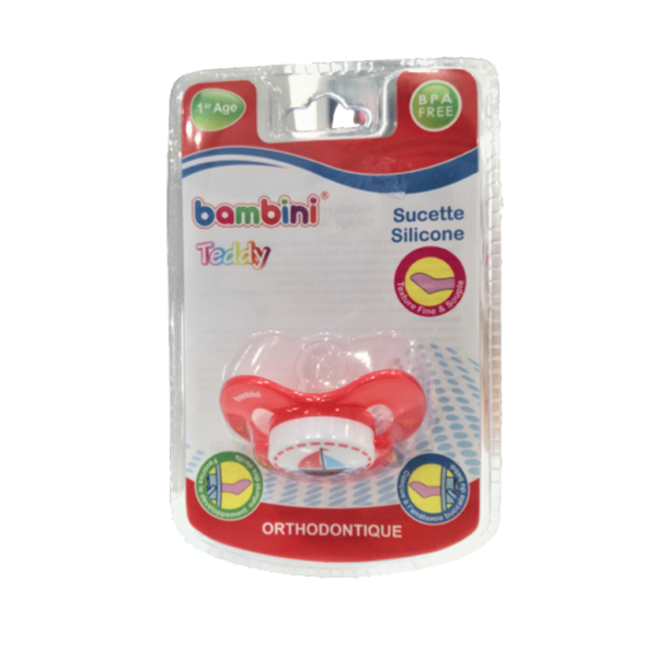 BAMBINI SUCETTE ORTHODENTIQUE ROUGE 1ER AGE 1