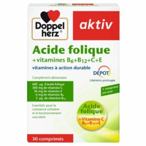 Aktiv acide folique vitamine+B6+B12+C+E , 30 Comprimés