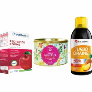 Pack Minceur : Turbodraine Minceur + Infusion Minceur + Pectine De Pomme
