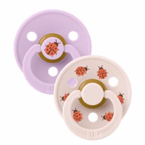 Sucettes BIBS Studio Color - Coccinelle Violet Ciel/Pétales, lot de 2