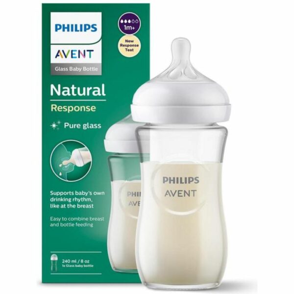 Philips Avent Biberon en verre à Réponse Naturelle 1m+