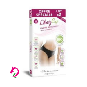 Liberty Cup Culotte Menstruelle Couleur Noir Bio Lot de 2 Culottes L/XL