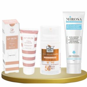 PACK : Crème Éclaircissante , Crème solaire teinté spf 50+ 50ML , Crème Hydratante Apaisante