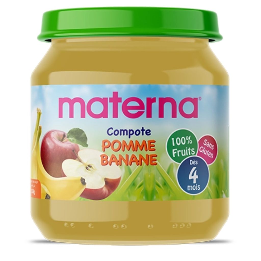 Materna Compote Pomme Banane 130g 1 Materna Compote Pomme Banane 130g