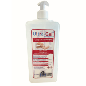Gel hydroalcoolique Ultra−Gel 1L avec pompe